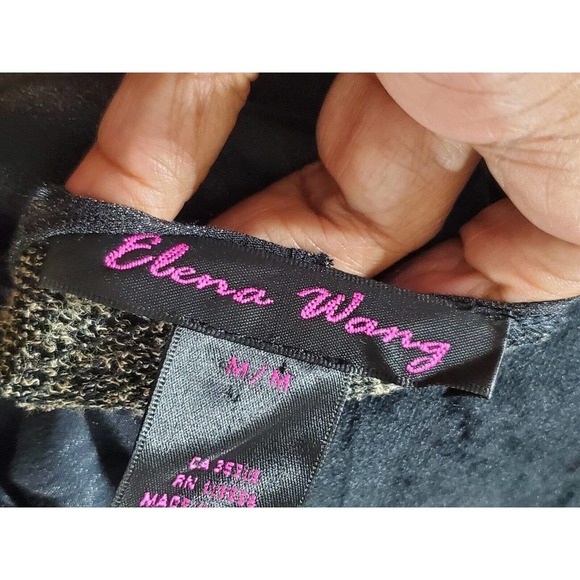 Elena Wang Women's Gray Cotton V-Neck Long Sleeve Pullover Blouse Size Medium - Picture 9 of 12